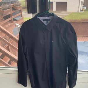 Mens Tommy Hilfiger Xl black long sleeve dress shirt